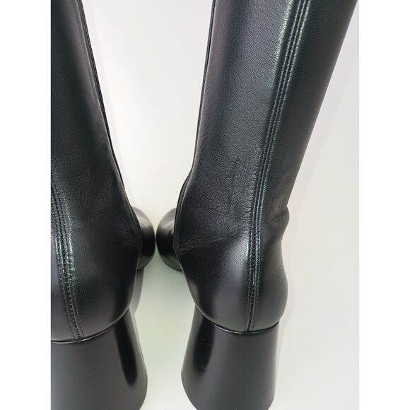 Khaite Women's Black Admiral Lambskin Leather Over the Knee Boots Size 37 - Picture 10 of 11